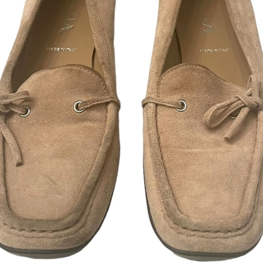 Prada Beige Suede Moccasin Loafers Size 7 - Picture 11 of 13